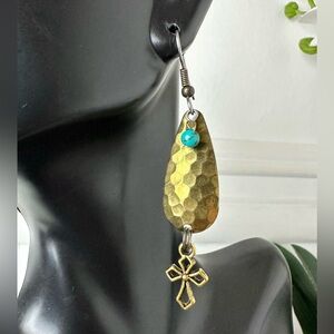 💛Hammered Gold Dangle Earrings
